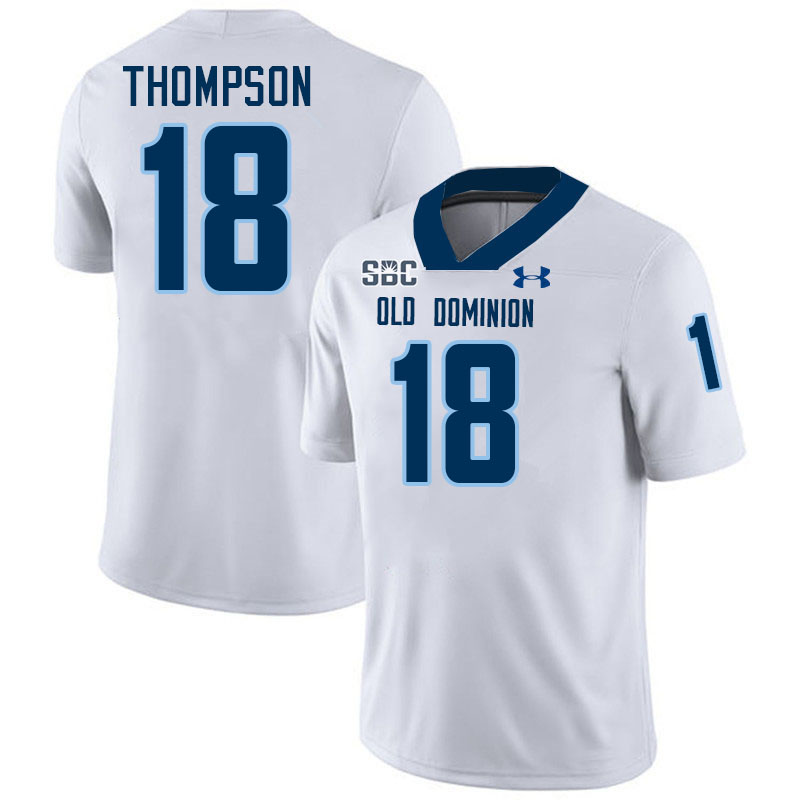 #18 Mario Thompson Old Dominion Monarchs College Football Jerseys Stitched-White